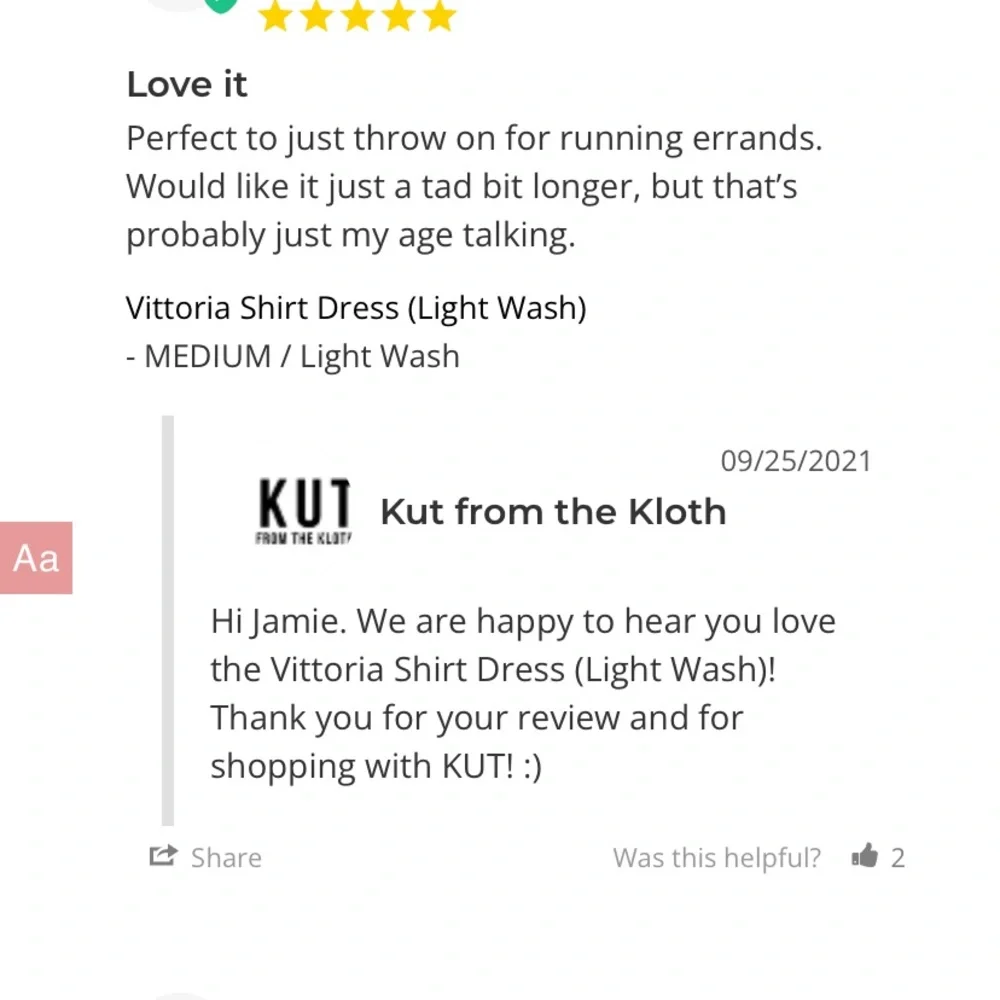 NWT KUT FROM THE KLOTH VITTORIA SHIRT DRESS
(LIGHT WASH) DENIM - Picture 7 of 8